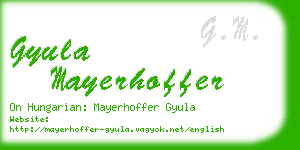 gyula mayerhoffer business card